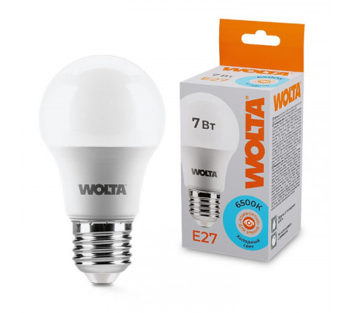 Светодиодная лампа WOLTA 7Вт 6500К E27 груша матовая 25W55BL7E27 Светодиодная лампа WOLTA 7Вт 6500К E27 груша матовая 25W55BL7E27