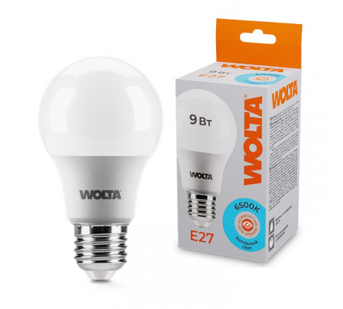 Светодиодная лампа WOLTA 9Вт 6500К E27 груша матовая 25W60BL9E27 Светодиодная лампа WOLTA 9Вт 6500К E27 груша матовая 25W60BL9E27
