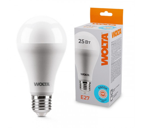 Светодиодная лампа WOLTA 25Вт 6500К E27 груша матовая 25W67BL25E27 Светодиодная лампа WOLTA 25Вт 6500К E27 груша матовая 25W67BL25E27