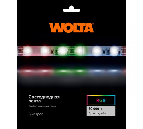 Светодиодная лента Wolta WLS5050-14,4W/RGB/12H60-01 Светодиодная лента Wolta WLS5050-14,4W/RGB/12H60-01