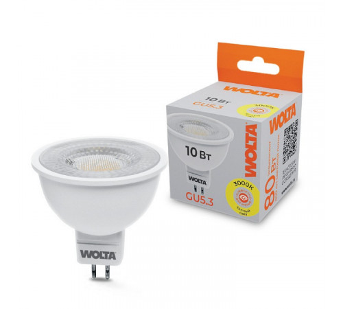 Светодиодная лампа WOLTA 10Вт 3000K GU5.3 матовая WSTD-MR16-220V10W3KGU5.3-L Светодиодная лампа WOLTA 10Вт 3000K GU5.3 матовая WSTD-MR16-220V10W3KGU5.3-L