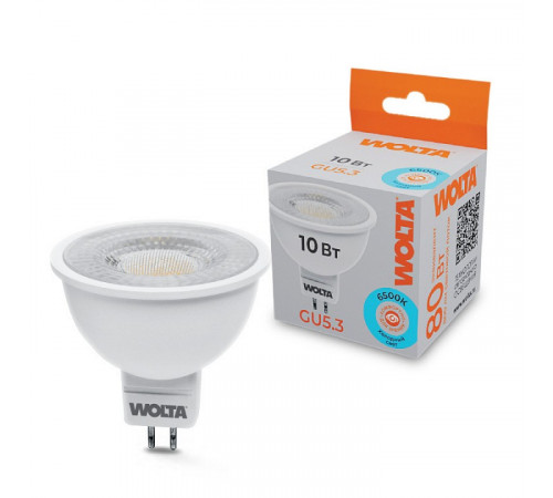 Светодиодная лампа WOLTA 10Вт 6500K GU5.3 матовая WSTD-MR16-220V10W6KGU5.3-L Светодиодная лампа WOLTA 10Вт 6500K GU5.3 матовая WSTD-MR16-220V10W6KGU5.3-L