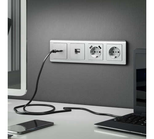 Накладка для розетки USB Werkel cеребряный рифленый W1179509 4690389159848 Накладка для розетки USB Werkel cеребряный рифленый W1179509 4690389159848