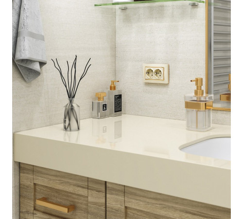 Рамка для двойной розетки Werkel Snabb слоновая кость/золото W0081932 4690389161148 Рамка для двойной розетки Werkel Snabb слоновая кость/золото W0081932 4690389161148