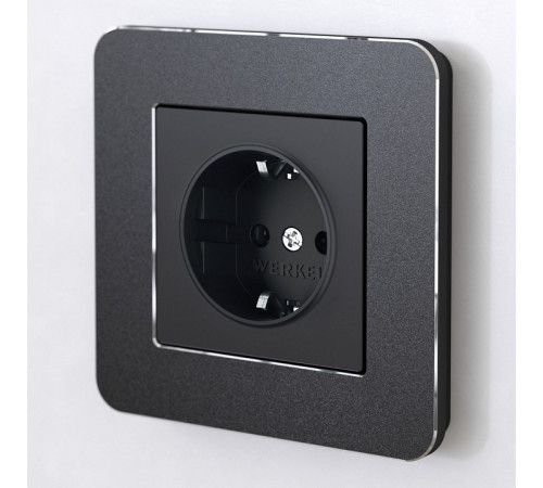 Рамка на 1 пост Werkel Platinum черный алюминий 4690389184420 W0012608