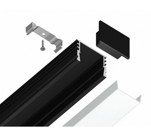 Алюминиевый накладной профиль Ambrella Light Alum Profile GP1750BK Алюминиевый накладной профиль Ambrella Light Alum Profile GP1750BK
