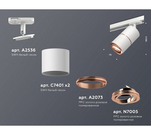 Комплект трекового светильника Ambrella Light Track System XT7401031 (A2536, C7401x2, A2073, N7005) Комплект трекового светильника Ambrella Light Track System XT7401031 (A2536, C7401x2, A2073, N7005)