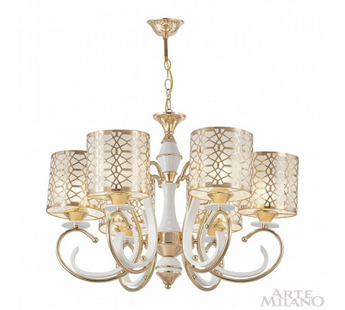 Подвесная люстра Arte Milano Florentia-1237 301237/6 Wh/Gd Подвесная люстра Arte Milano Florentia-1237 301237/6 Wh/Gd