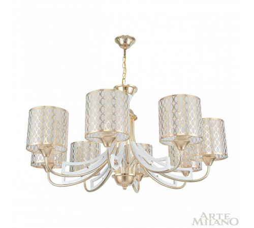 Подвесная люстра Arte Milano Florentia-3387 303387/8 Wh/Gd Подвесная люстра Arte Milano Florentia-3387 303387/8 Wh/Gd