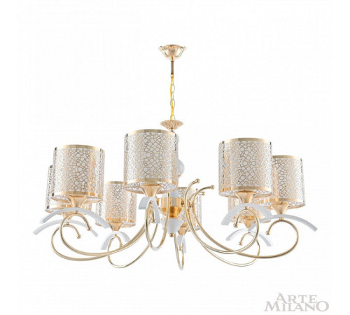Подвесная люстра Arte Milano Florentia-9787 309787/8 Wh/Gd Подвесная люстра Arte Milano Florentia-9787 309787/8 Wh/Gd