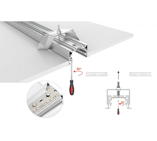 Профиль с экраном Arlight S2-LINIA55-F-2500 ANOD+OPAL 021176