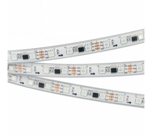 Светодиодная лента Arlight герметичная SPI-P-B60-12mm 12V RGB-PX3 (14.4W/m, IP66, 5060, 5m) 026365(3)