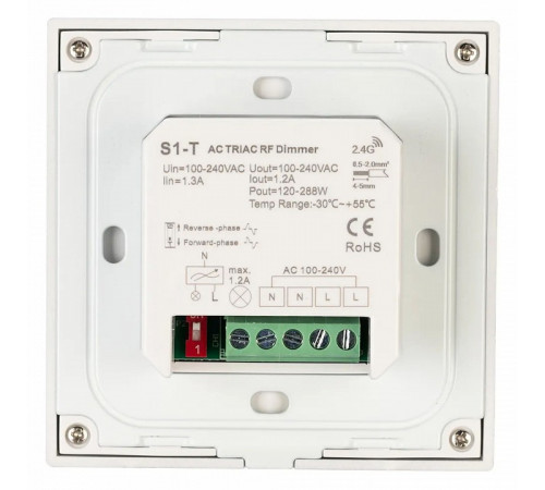 Панель Arlight Smart-P36-Dim-IN White (230V, 1.2A, Triac, Sens, 2.4G) 027113 Панель Arlight Smart-P36-Dim-IN White (230V, 1.2A, Triac, Sens, 2.4G) 027113