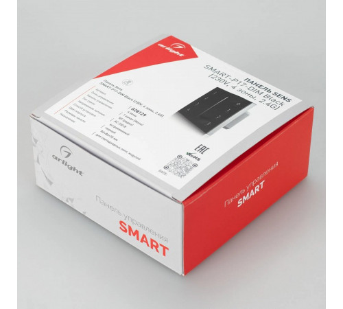 Панель Arlight Sens Smart-P17-Dim Black (230V, 4 зоны, 2.4G) 028129 Панель Arlight Sens Smart-P17-Dim Black (230V, 4 зоны, 2.4G) 028129