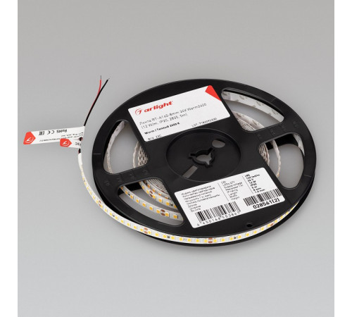 Светодиодная лента Arlight RT-A160-8mm 24V Warm2400 (12 W/m, IP20, 2835, 5m) (Arlight, высок.эфф.150 лм/Вт) 028561(2)