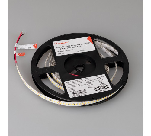 Светодиодная лента Arlight RT-A192-10mm 24V Warm3500 17.6 W/m, IP20, 2835, 5m 038774
