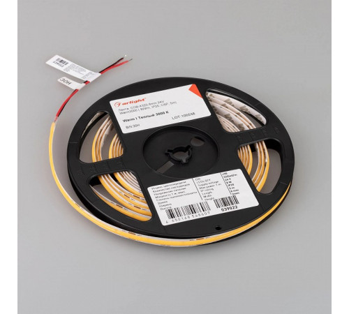 Светодиодная лента Arlight COB-X320-8mm 24V Warm3000 (8 W/m, IP20, 5m) 039022(1) Светодиодная лента Arlight COB-X320-8mm 24V Warm3000 (8 W/m, IP20, 5m) 039022(1)