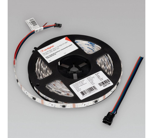 Светодиодная лента Arlight SPI-B60-10mm 12V RGB-PX3-BPT (12 W/m, IP20, 5060, 5m) 039179