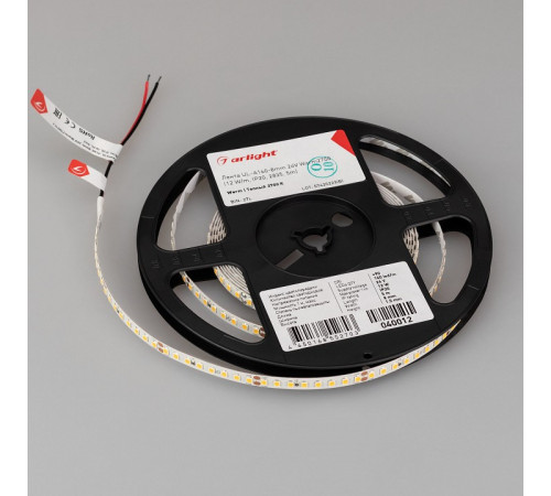 Светодиодная лента Arlight UL-A160-8mm 24V Warm2700 12 W/m, IP20, 2835, 5m 040012