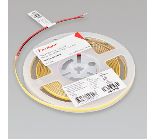 Светодиодная лента Arlight COB-X504-5mm 12V White6000 (6.5 W/m, IP20, CSP, 5m) 041788 Светодиодная лента Arlight COB-X504-5mm 12V White6000 (6.5 W/m, IP20, CSP, 5m) 041788