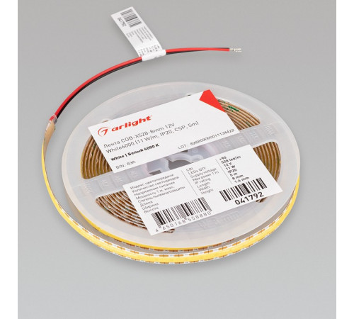 Светодиодная лента Arlight COB-X528-8mm 12V White6000 (11 W/m, IP20, CSP, 5m) 041792