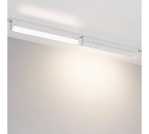 Трековый магнитный светильник Arlight MAG-VIBE-FLAT-TURN-L305-12W Day4000 (WH, 110 deg, 48V) 044450