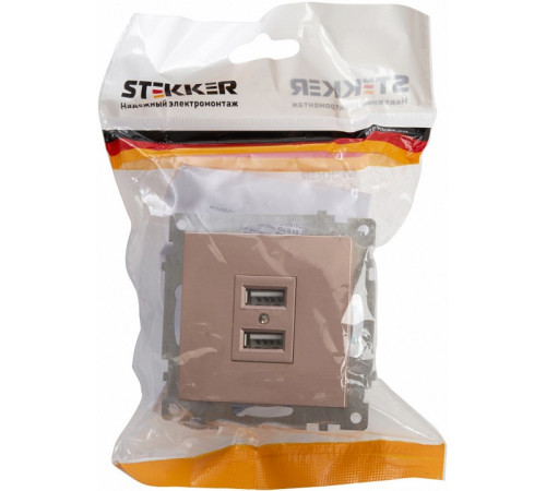 Розетка USB 2-местная Stekker Катрин 39602 Розетка USB 2-местная Stekker Катрин 39602