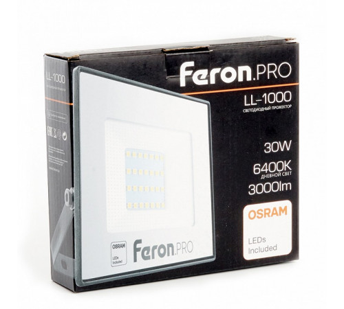 Светодиодный прожектор Feron LL-1000 30W 6400K 41539