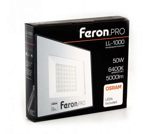 Светодиодный прожектор Feron LL-1000 50W 6400K 41540 Светодиодный прожектор Feron LL-1000 50W 6400K 41540