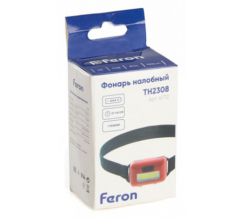 Фонарь налобный Feron Эконом TH2308 на батарейках 41712 Фонарь налобный Feron Эконом TH2308 на батарейках 41712