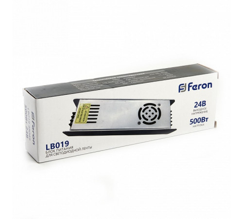 Трансформатор для светодиодной ленты Feron LB019 500Вт 24В IP20 48049 Трансформатор для светодиодной ленты Feron LB019 500Вт 24В IP20 48049