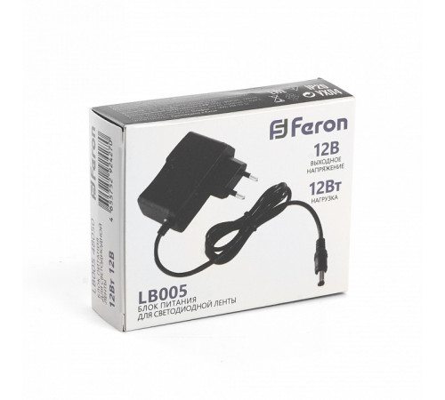 Трансформатор для светодиодной ленты Feron LB005 12Вт 12В IP20 48050 Трансформатор для светодиодной ленты Feron LB005 12Вт 12В IP20 48050