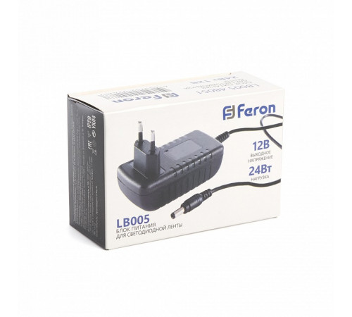 Трансформатор для светодиодной ленты Feron LB005 24Вт 12В IP20 48051