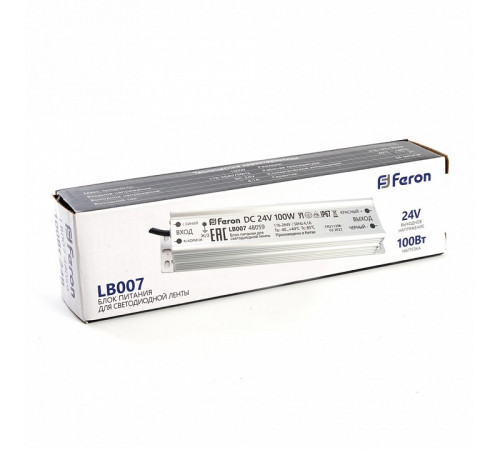 Трансформатор для светодиодной ленты Feron LB007 100Вт 24В IP67 48059