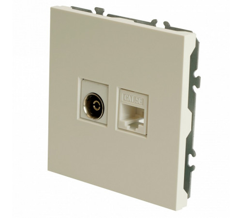 Розетка TV + компьютерная RJ-45 Stekker RST00-5106-01 Эмили 49872