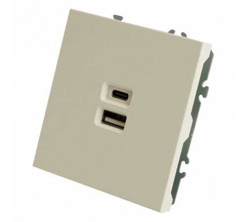 Розетка 2-местная USB + Type C Stekker RST10-5115-01 Эмили 49879