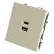 Розетка 2-местная USB + Type C Stekker RST10-5115-01 Эмили 49879