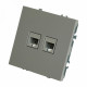 Розетка компьютерная 2-местная RJ-45 Stekker Эмили RST00-5111-10 49952
