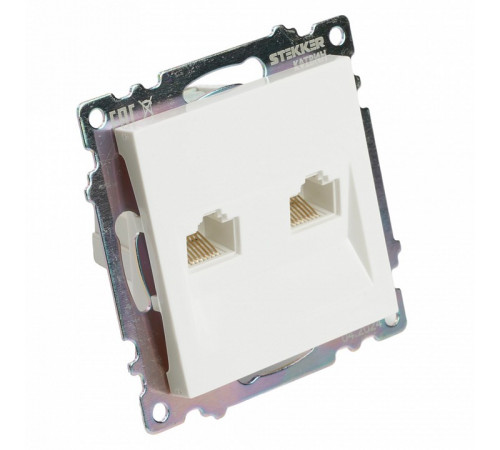 Розетка компьютерная 2-местная RJ-45 Stekker Катрин GLS00-7109-01 50003