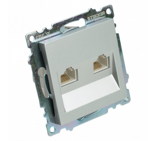 Розетка компьютерная 2-местная RJ-45 Stekker Катрин GLS00-7109-03 50005 Розетка компьютерная 2-местная RJ-45 Stekker Катрин GLS00-7109-03 50005