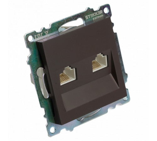 Розетка компьютерная 2-местная RJ-45 Stekker Катрин GLS00-7109-04 50006