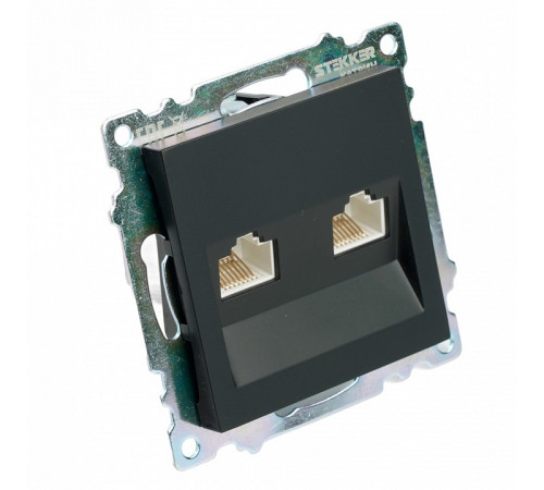 Розетка компьютерная 2-местная RJ-45 Stekker Катрин GLS00-7109-05 50007 Розетка компьютерная 2-местная RJ-45 Stekker Катрин GLS00-7109-05 50007