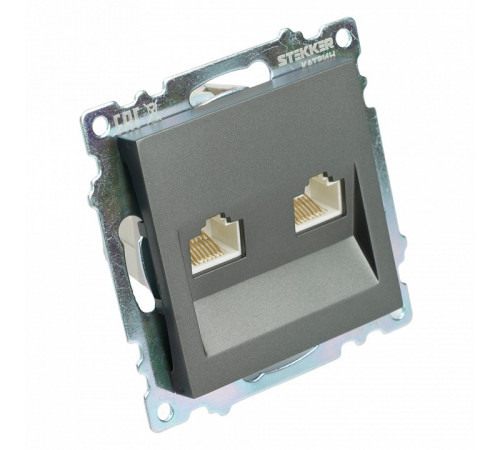 Розетка компьютерная 2-местная RJ-45 Stekker Катрин GLS00-7109-06 50008