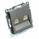Розетка компьютерная 2-местная RJ-45 Stekker Катрин GLS00-7109-06 50008