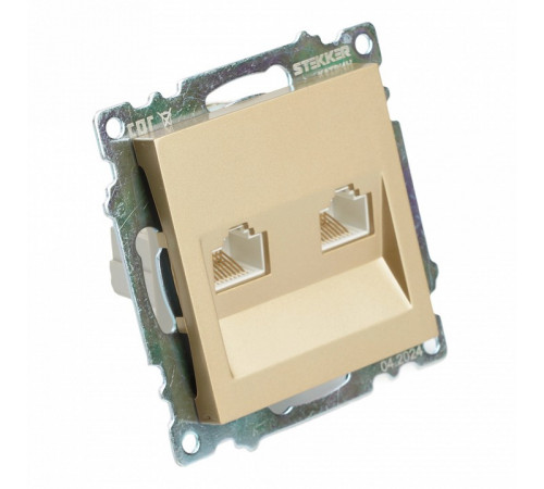 Розетка компьютерная 2-местная RJ-45 Stekker Катрин GLS00-7109-08 50009 Розетка компьютерная 2-местная RJ-45 Stekker Катрин GLS00-7109-08 50009