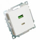 Розетка 2-местная USB + type C Stekker Катрин GLS10-7116-01 50051