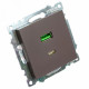 Розетка 2-местная USB + type C Stekker Катрин GLS10-7116-04 50057