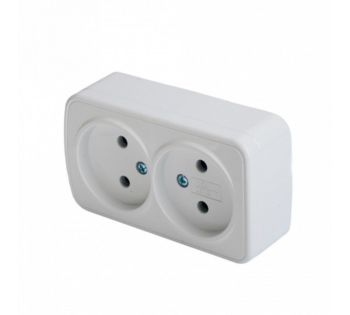 Розетка накладная 2-местная Stekker Basic PST10-502-20 50075