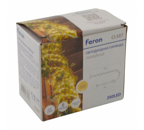 Светодиодная гирлянда линейная Мини Дюралайт Feron CL587 51460 Светодиодная гирлянда линейная Мини Дюралайт Feron CL587 51460