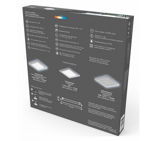 Встраиваемый светодиодный светильник Gauss Backlight Bubbles BL325 Встраиваемый светодиодный светильник Gauss Backlight Bubbles BL325